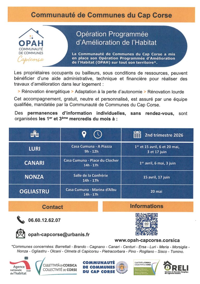 PERMANENCES OPAH AVRIL MAI ET JUIN 2026