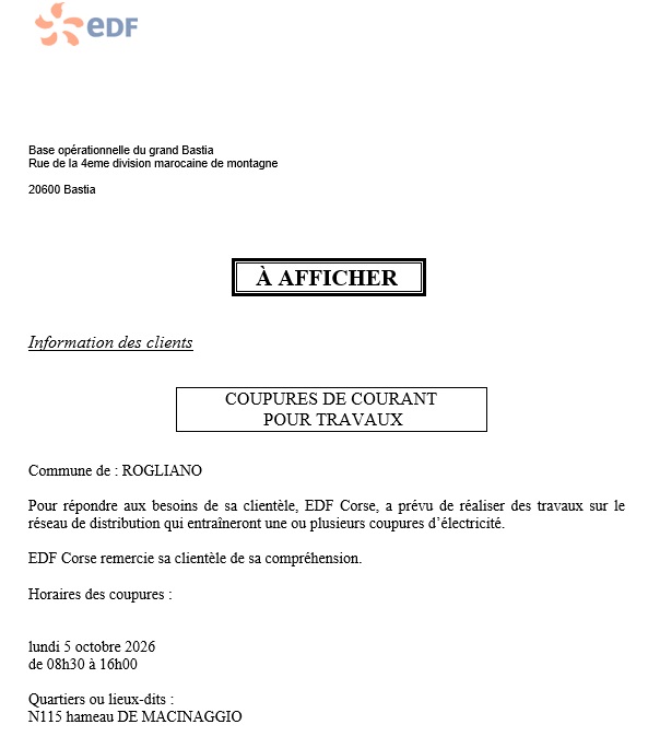 AFFICHE COUPURE EDF LE 5 10 26 MACINAGGIO